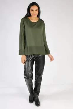 Foil Sleeve It With Me Jumper In Khaki