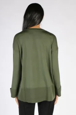 Foil Sleeve It With Me Jumper In Khaki