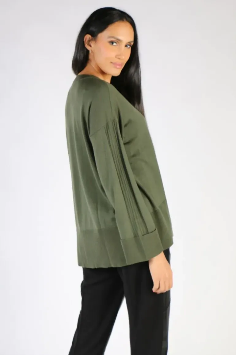 Foil Sleeve It With Me Jumper In Khaki