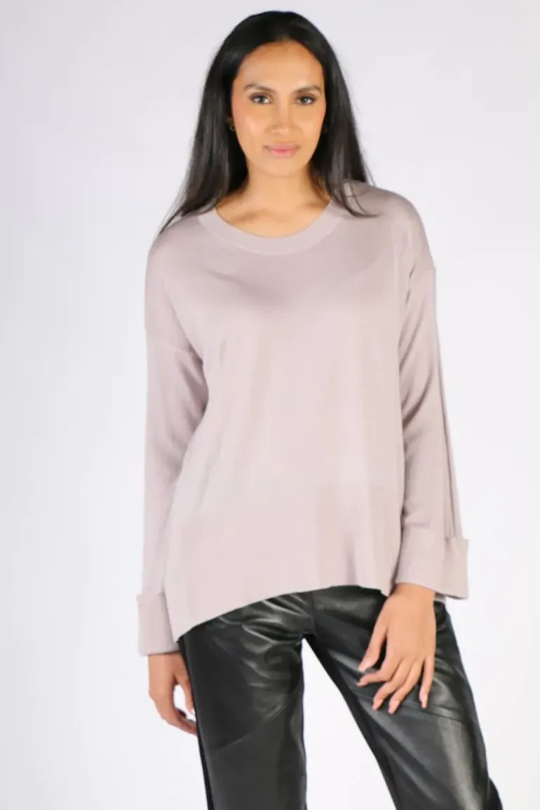 Foil Sleeve It With Me Jumper In Oyster