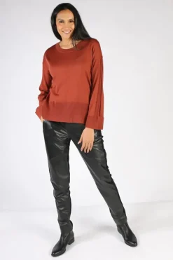 Foil Sleeve It With Me Jumper In Coffee