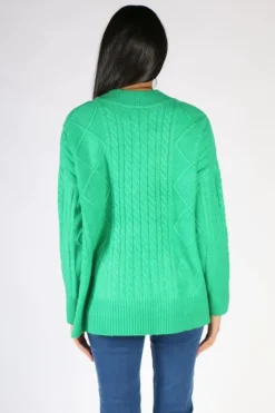 Foil Very Cableble Sweater In Green