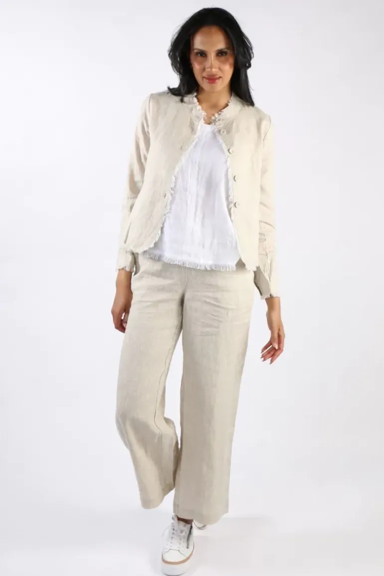 Foil Wide Leg Variety Pant In Oat