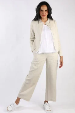 Foil Wide Leg Variety Pant In Oat
