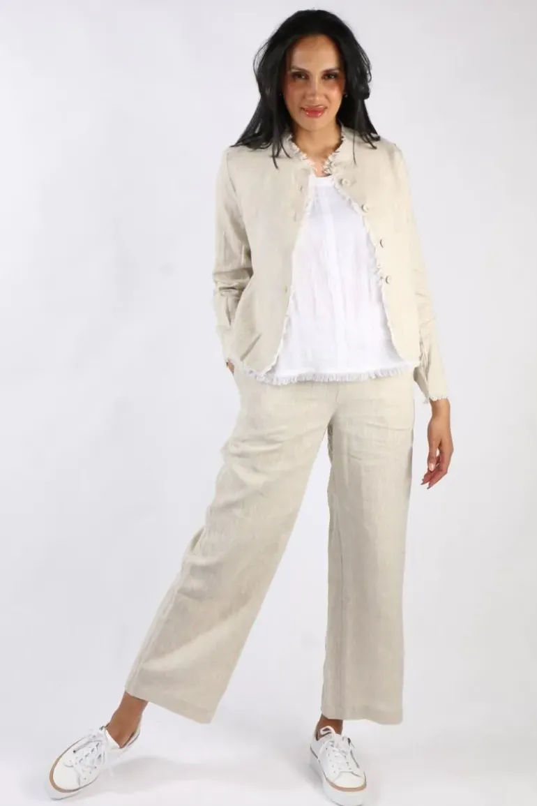 Foil Wide Leg Variety Pant In Oat