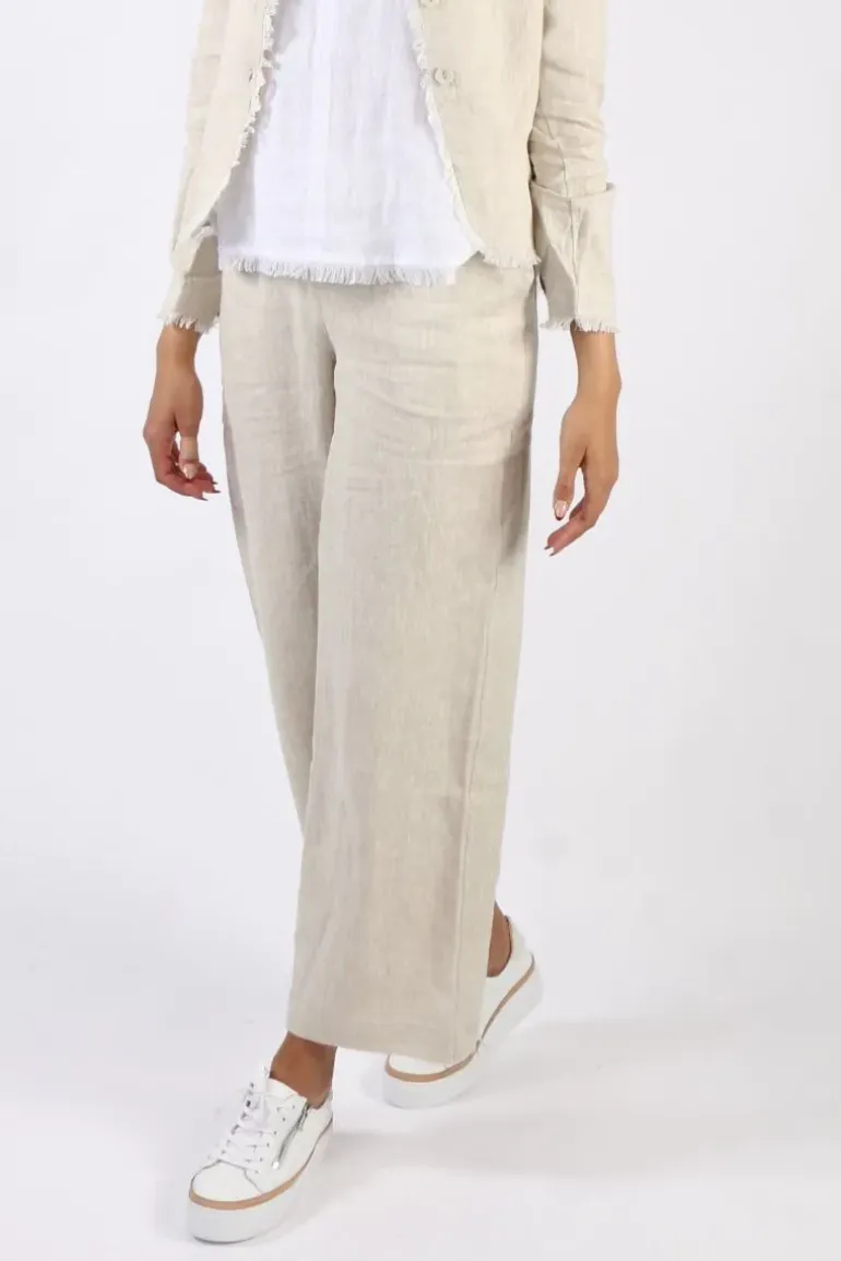 Foil Wide Leg Variety Pant In Oat