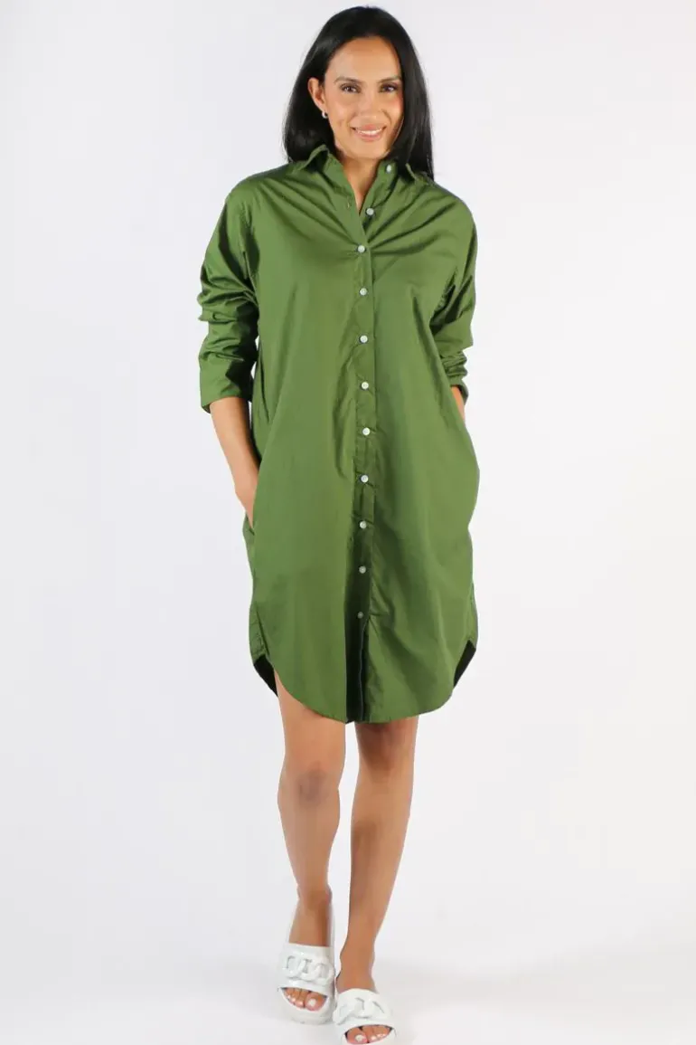 Frockk Nina Shirtdress In Moss