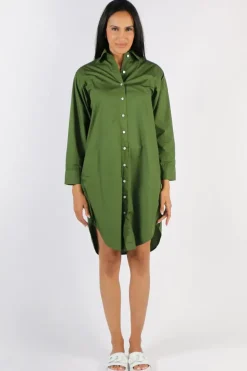 Frockk Nina Shirtdress In Moss