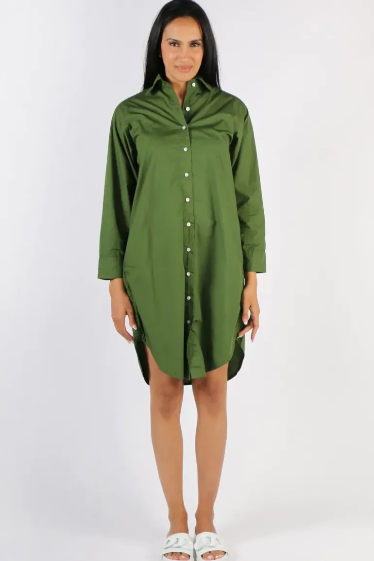 Frockk Nina Shirtdress In Moss