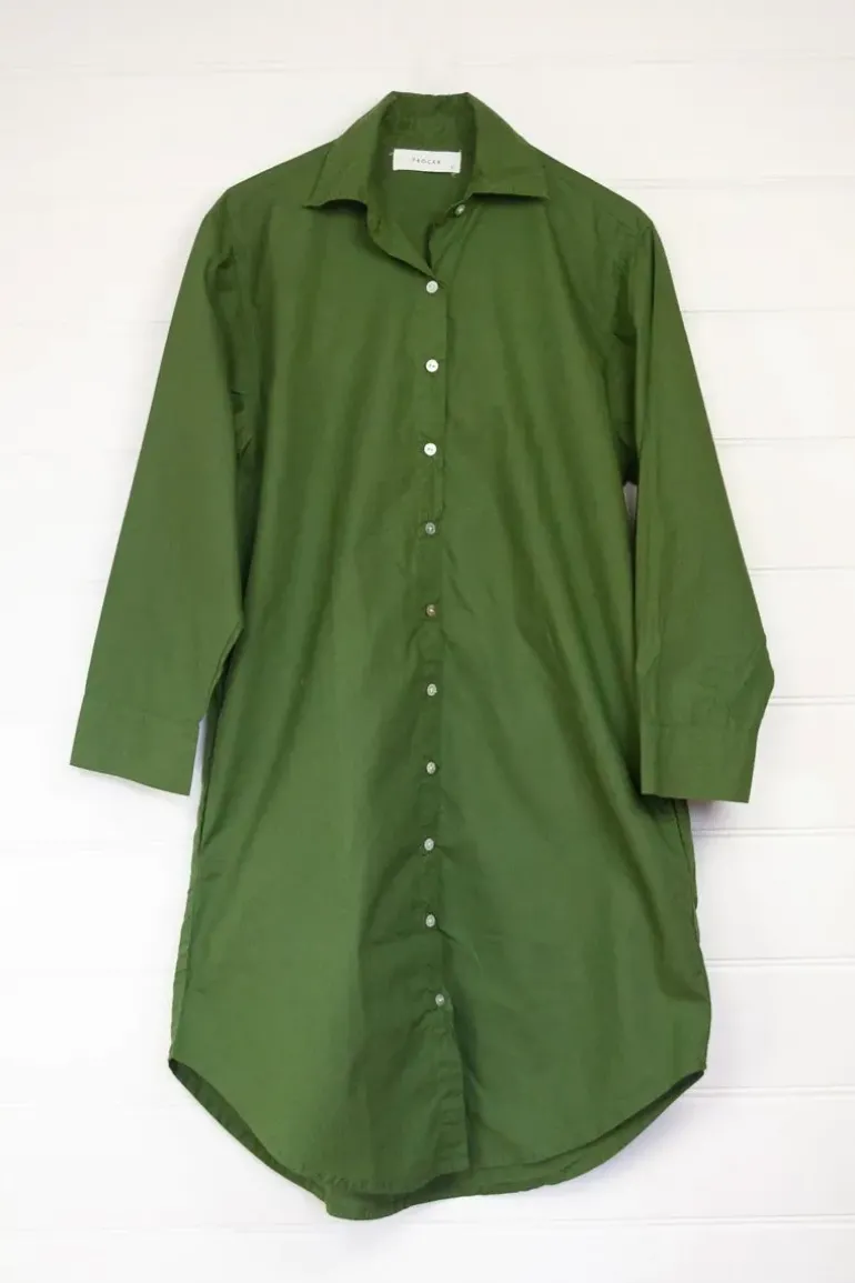 Frockk Nina Shirtdress In Moss