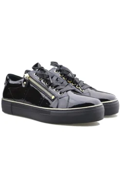 Froggy Sneaker In Black Patent By Django & Juliette