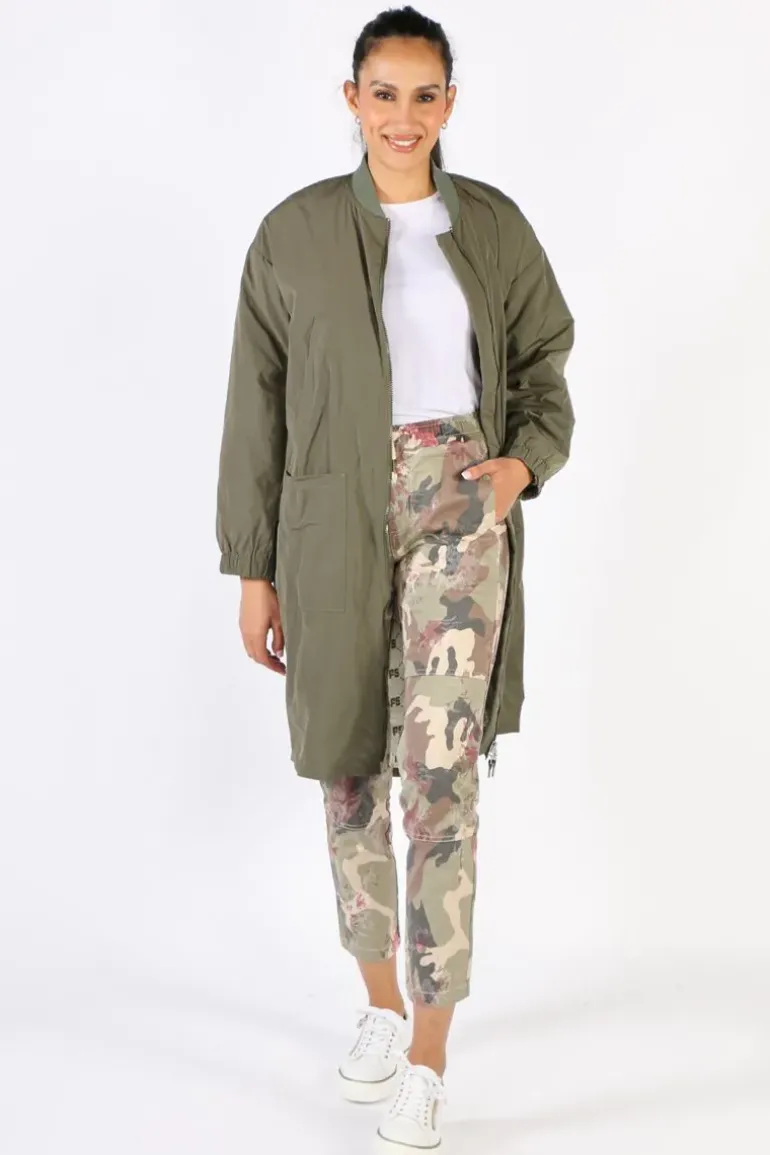 Funky Staff Funky Club Duster Coat In Olive