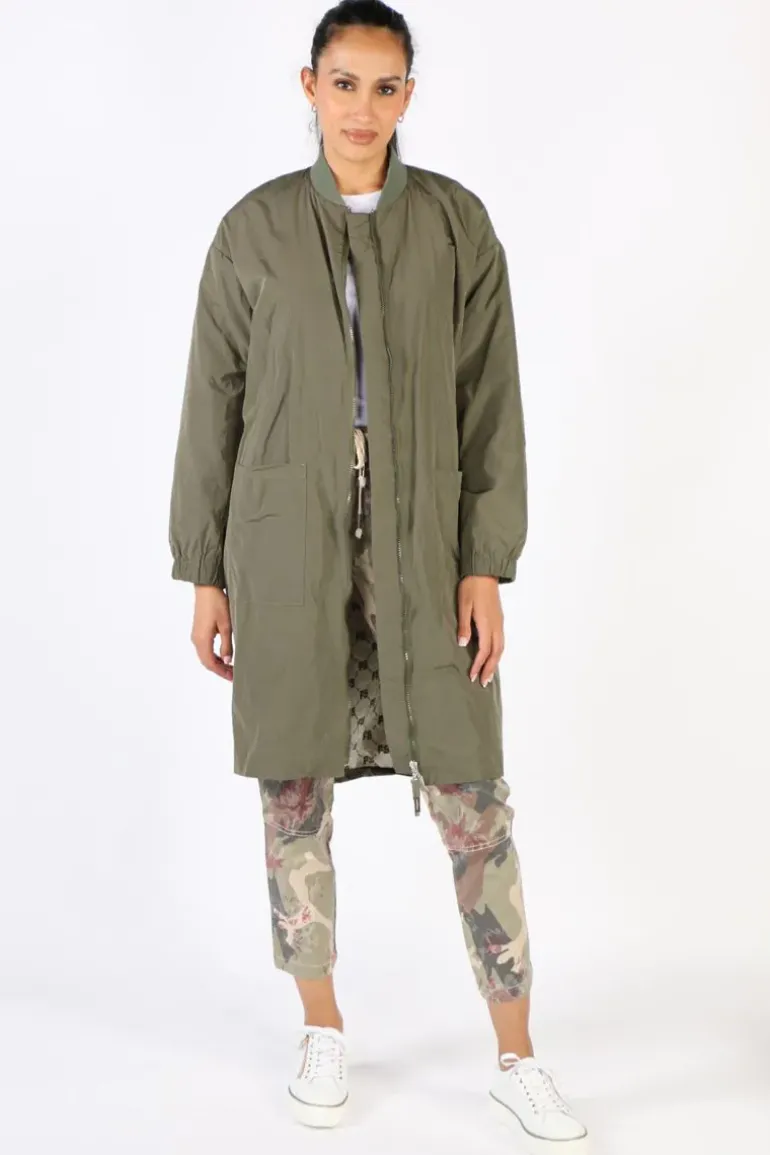 Funky Staff Funky Club Duster Coat In Olive