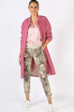 Funky Staff Funky Club Duster Coat In Berry