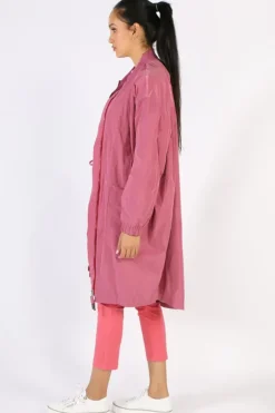 Funky Staff Funky Club Duster Coat In Berry