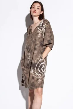 Funky Staff Juila Shibori Dress In Mud