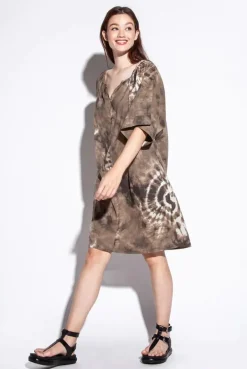 Funky Staff Juila Shibori Dress In Mud