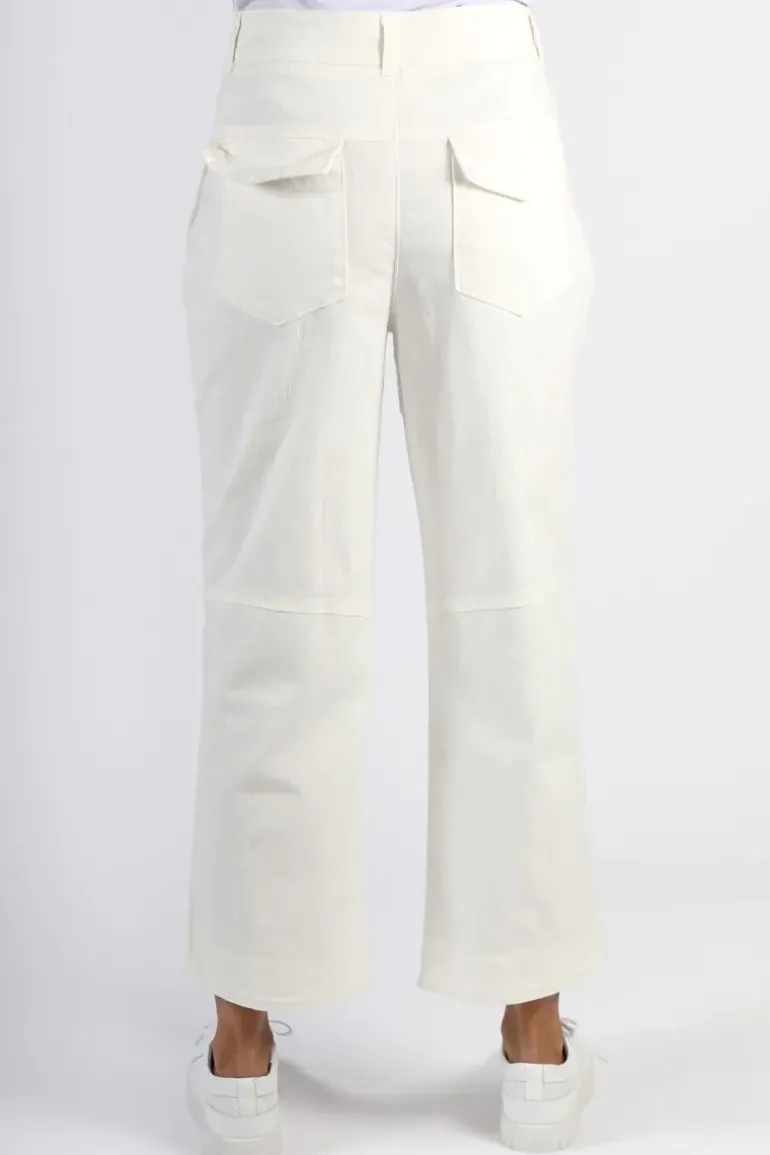 Funky Staff Wide Leg Drill Zita Pant In Cream