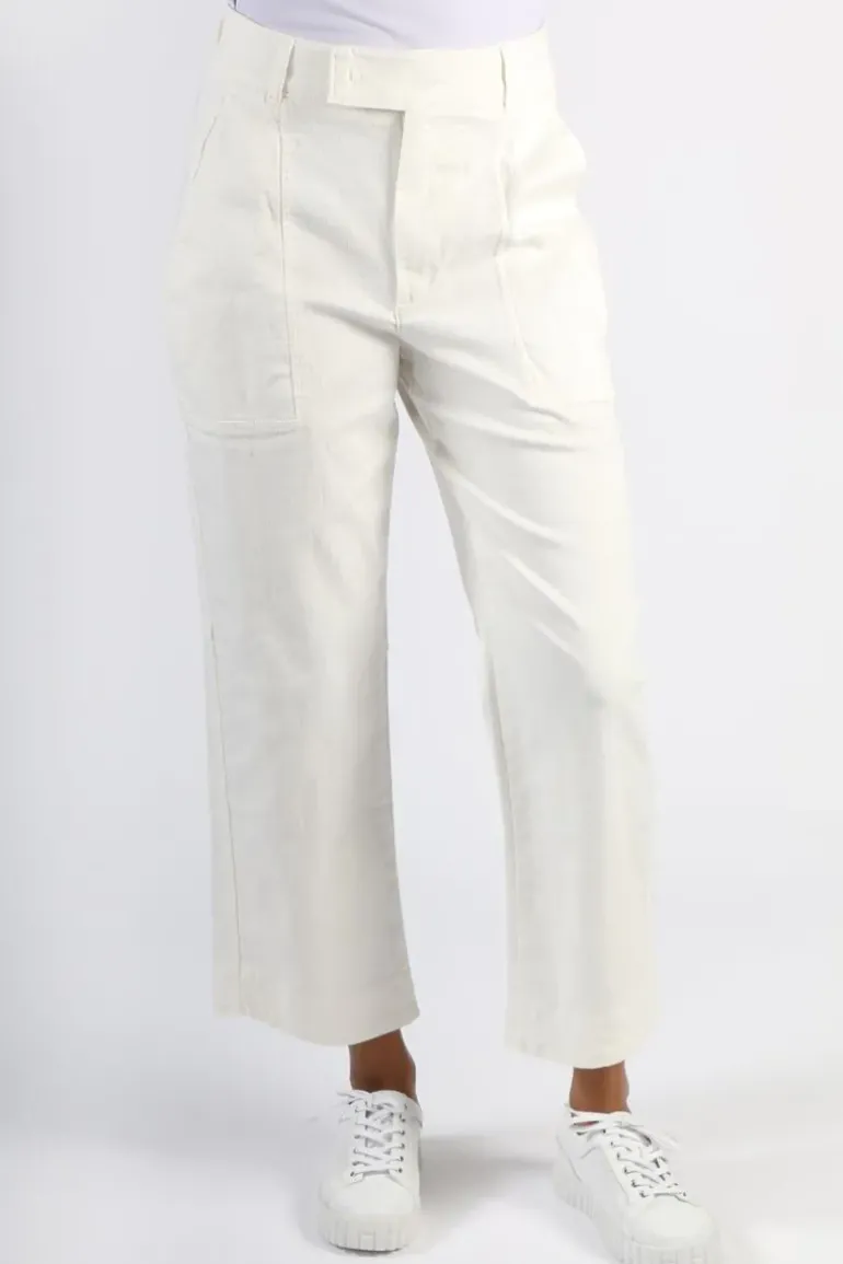 Funky Staff Wide Leg Drill Zita Pant In Cream