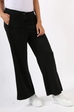 Funky Staff Wide Leg Trouser In Black