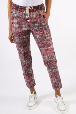 Funky Staff You2 Floral Pant In Wine