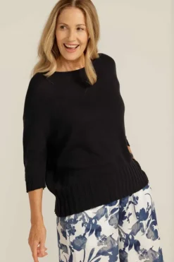 Goondiwindi Cotton Boxy Jumper In Navy