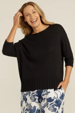 Goondiwindi Cotton Boxy Jumper In Navy