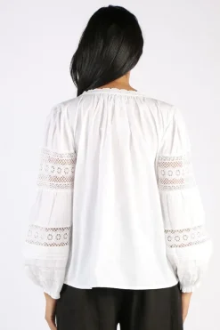 Goondiwindi Cotton Lace Trim Shirt In White
