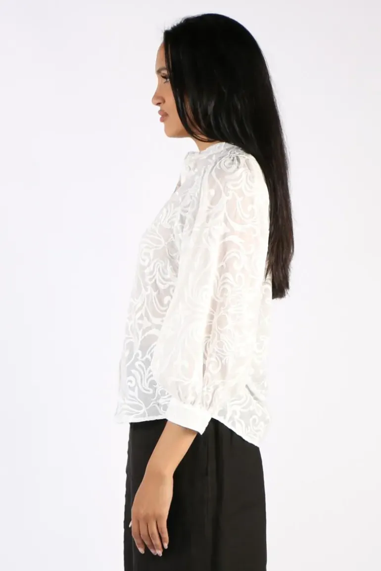 Goondiwindi Cotton Luxe Embroidered Shirt In White