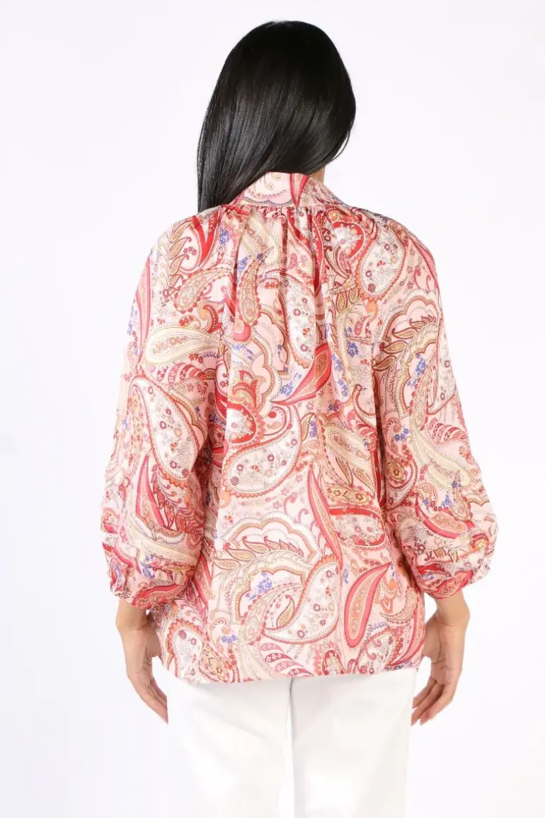 Goondiwindi Cotton Paisley Shirt In Raspberry