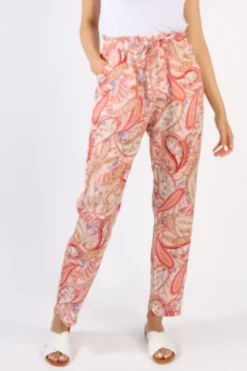 Goondiwindi Cotton Paisley Pant In Raspberry