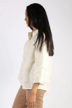 Goondiwindi Cotton Pleat Sleeve Top In Print