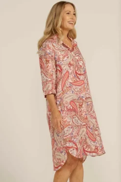 Goondiwindi Cotton Shirtmaker Dress In Raspberry
