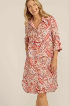 Goondiwindi Cotton Shirtmaker Dress In Raspberry