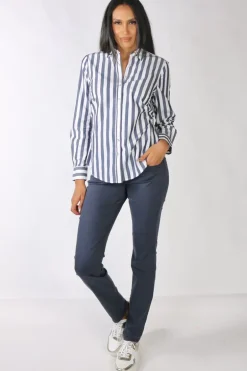Goondiwindi Cotton Striped Shirt In Navy