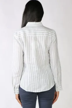 Goondiwindi Cotton Striped Shirt In Sage