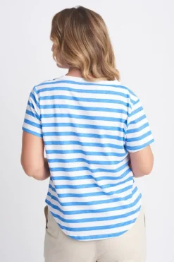 Goondiwindi Cotton Stripe Tee In Regatta