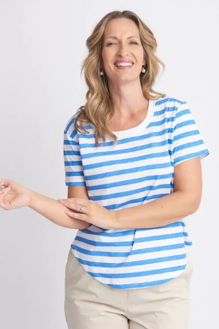 Goondiwindi Cotton Stripe Tee In Regatta