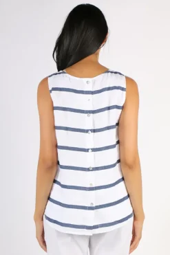 Gordon Smith Stripe Button Back Top