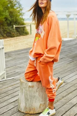 Hammill & Co Back Beach Pant In Orange