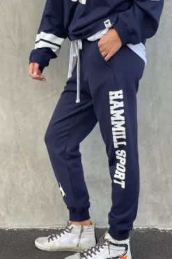 Hammill & Co Sport Sweat Pant In Navy
