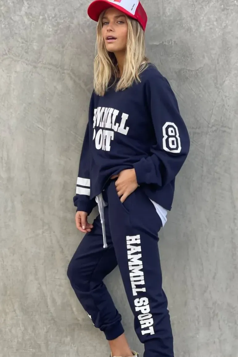 Hammill & Co Sport Sweat Pant In Navy
