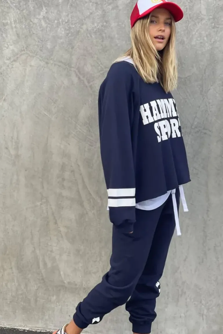 Hammill & Co Sport Sweat Pant In Navy