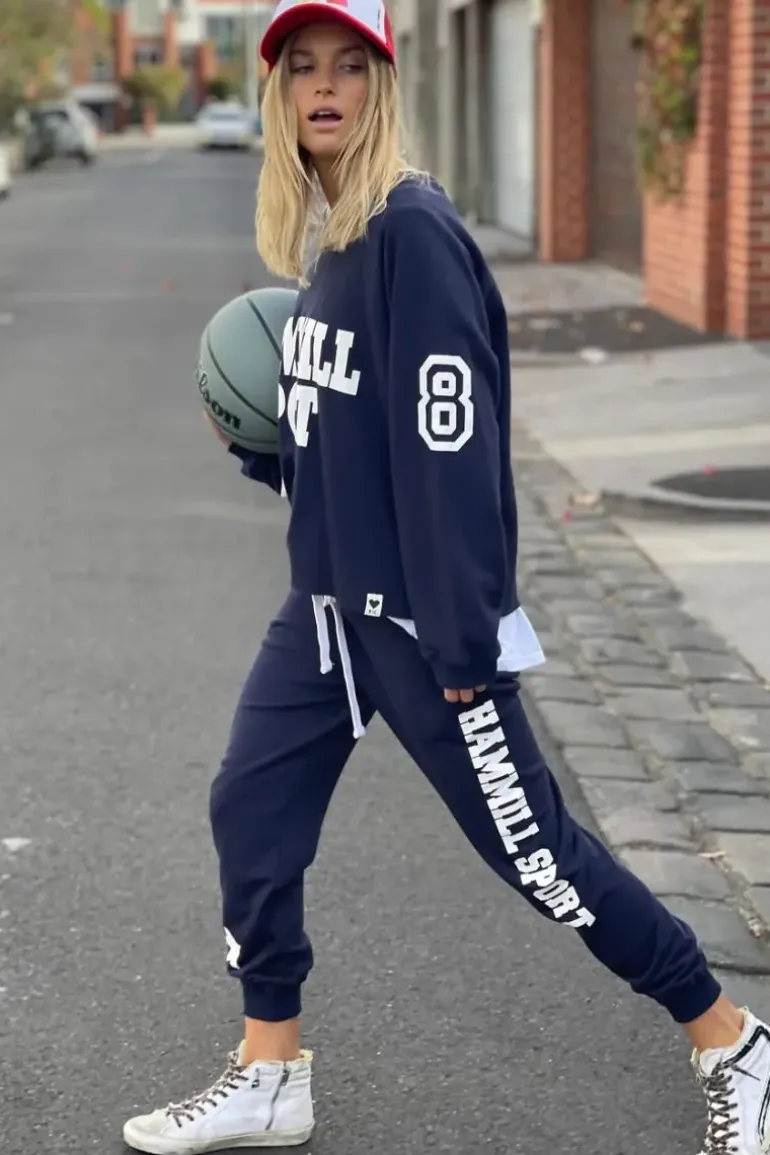 Hammill & Co Sport Sweat Pant In Navy