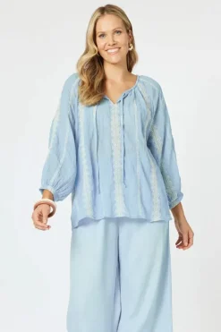 Hammock & Vine Sorrento Top In Blue