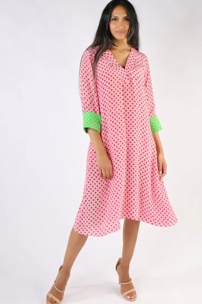 Harmonica Spot Dress By Anupamaa In Musk