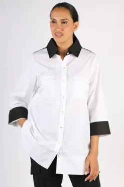 Harvey CB Shirt In White And Black