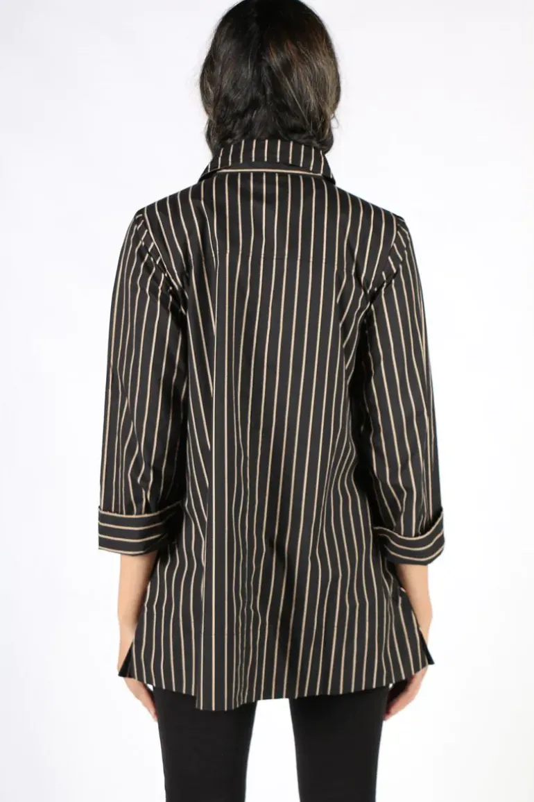 Harvey Stripe Shirt By Bagruu In Black