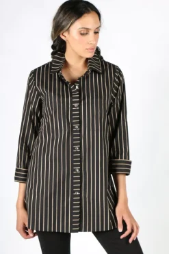 Harvey Stripe Shirt By Bagruu In Black