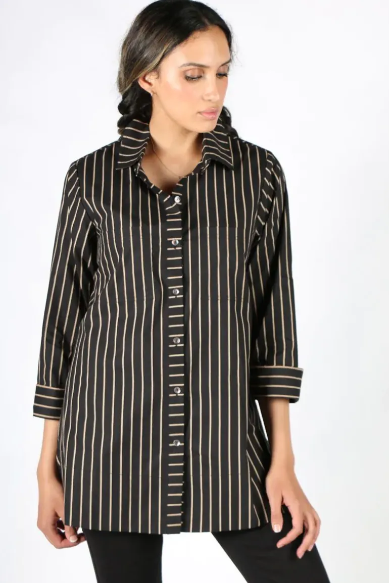Harvey Stripe Shirt By Bagruu In Black